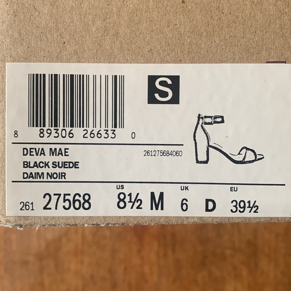 Clarks Women’s Deva Mae Sandals Black Suede Size 8 1/2 - Picture 7 of 7